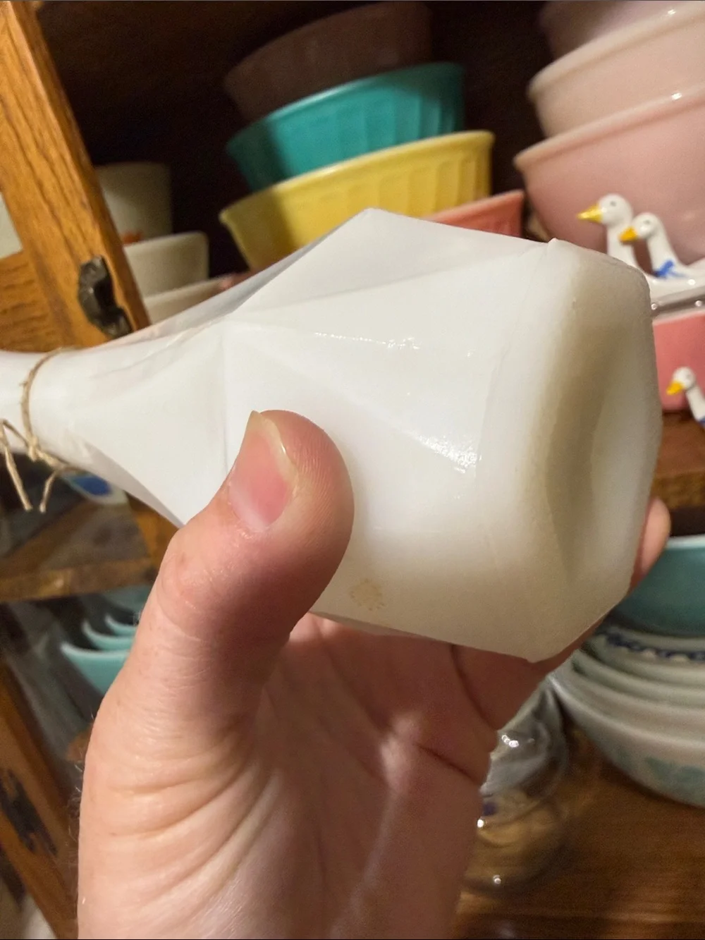 vintage white milk glass bud vase E.O. Brody Co.
